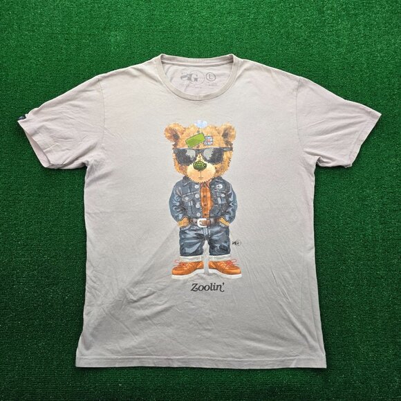Sniper Gang Tshirt Mens Large Beige Short Sleeve Zoolin Bear Swag Streetwear - Picture 1 of 8